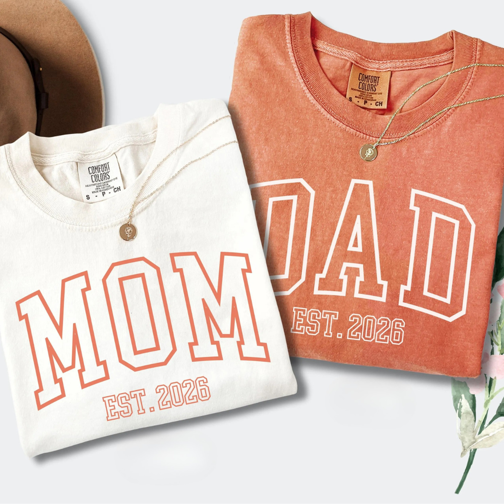 Matching Mom and Dad Shirts EST 2026, Personalized Parents Tee