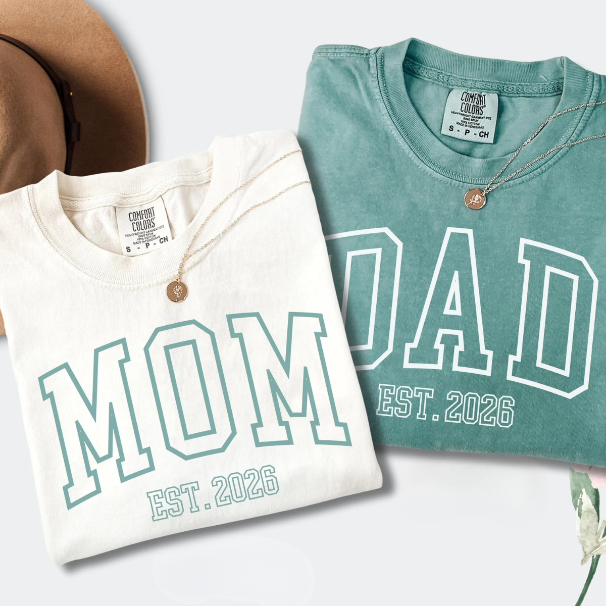 Matching Mom and Dad Shirts EST 2026, Personalized Parents Tee