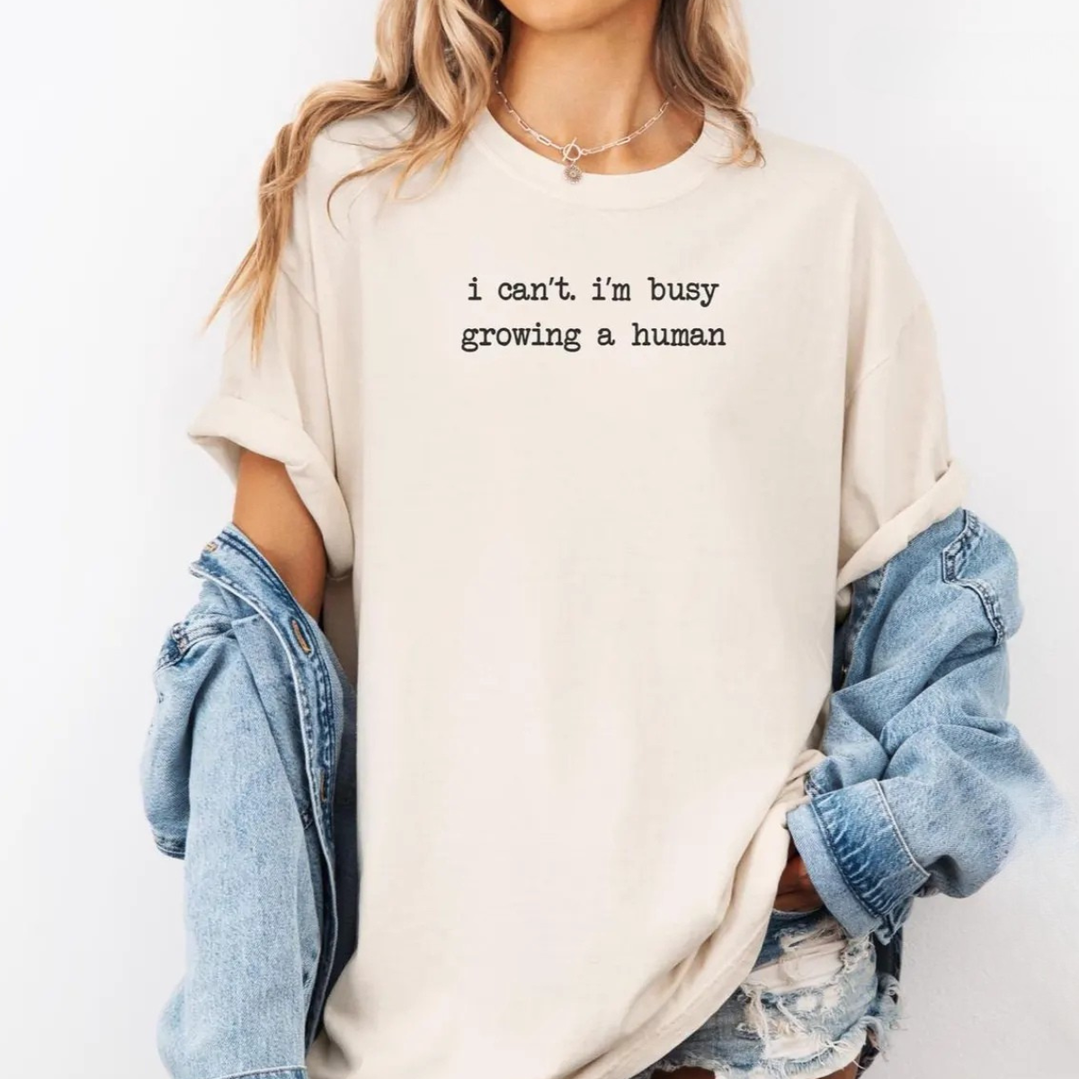 I Can't I'm Busy Growing A Human Shirt, Funny Maternity Tee