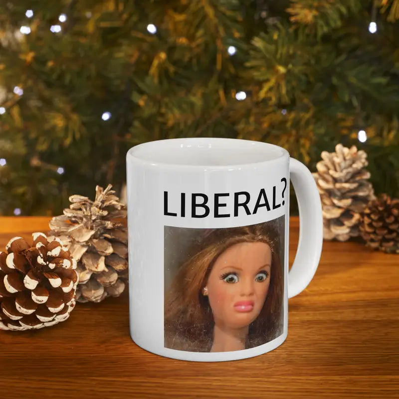 Funny Disgusted Doll Face Meme Mug, Sarcastic Reaction Coffee Cup