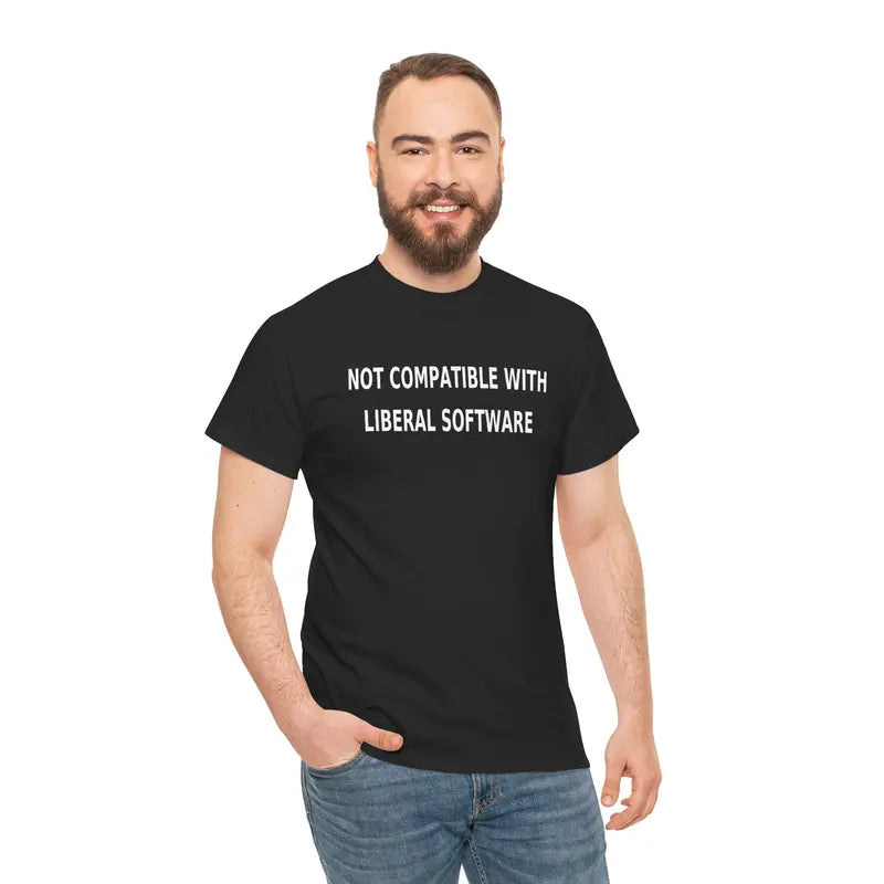 Not Compatible With Liberal Software TShirt, Funny Conservative Tee