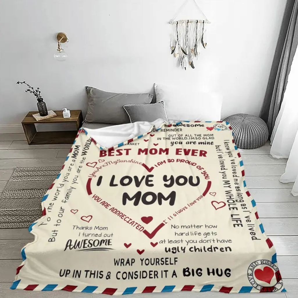 Best Mom Ever Blanket, Letter To Mom Blanket Soft, Gift For Mom