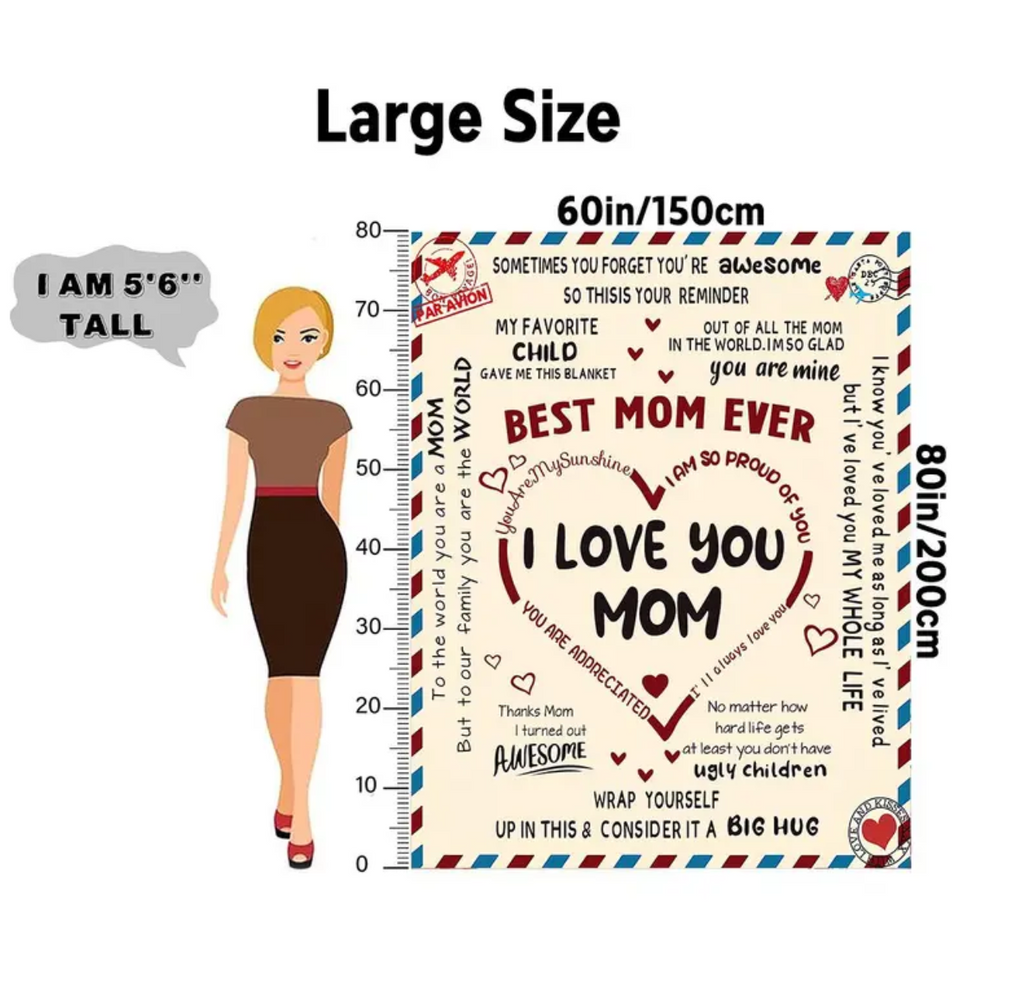 Best Mom Ever Blanket, Letter To Mom Blanket Soft, Gift For Mom
