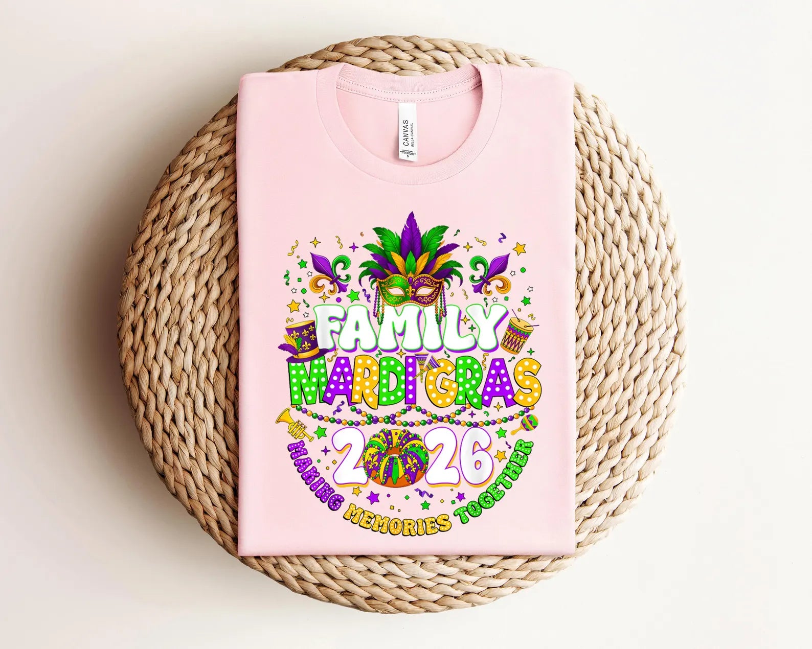 Family Mardi Gras 2026 Shirt, Matching Carnival Trip Tee, Mardi Gras Crew T-Shirt