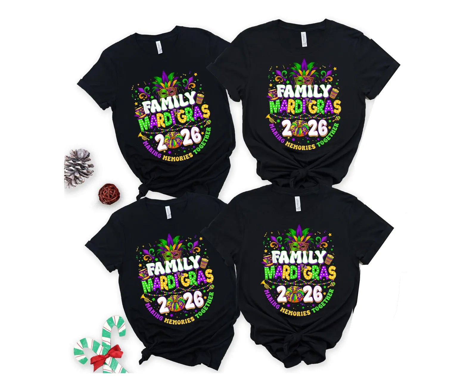 Family Mardi Gras 2026 Shirt, Matching Carnival Trip Tee, Mardi Gras Crew T-Shirt