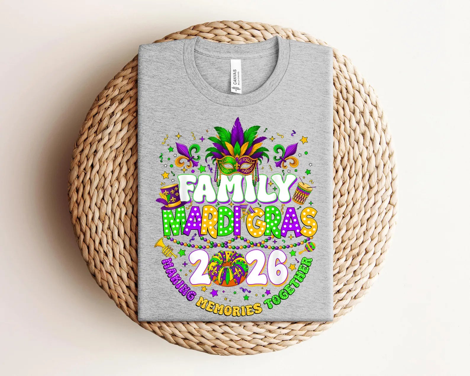 Family Mardi Gras 2026 Shirt, Matching Carnival Trip Tee, Mardi Gras Crew T-Shirt