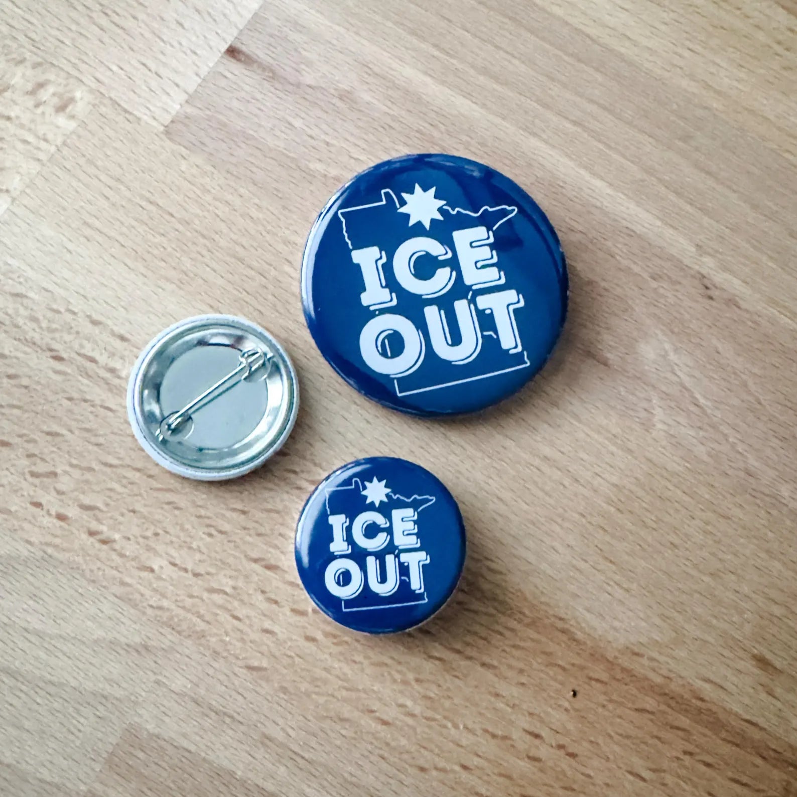 Minnesota Ice Out Solidarity Pin Button, Local Fundraiser Accessory, Community Support