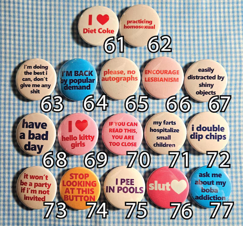 Build Your Own Button Bundle, Custom Pinback Button, Funny Edgy Badges