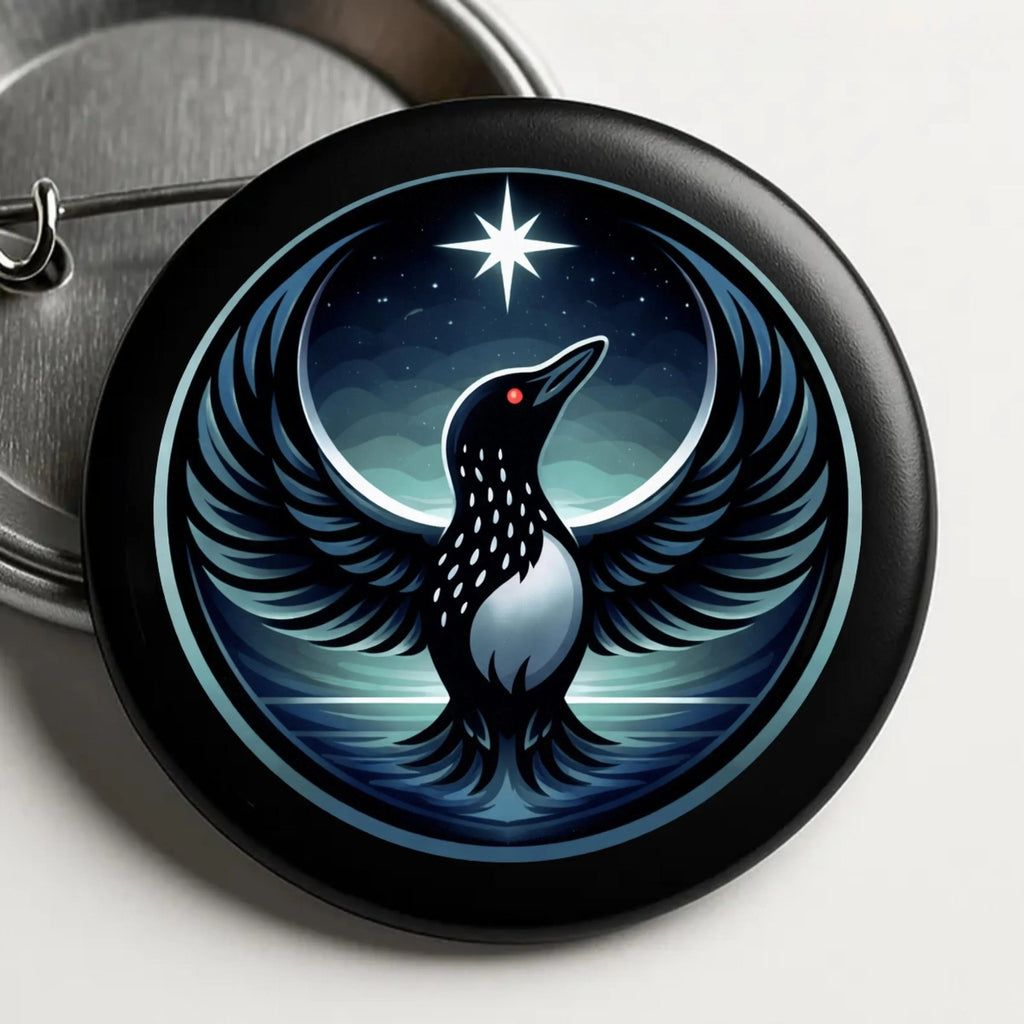 Minnesota Rebel Loon Pin Button, Minnesota Rebel Pinback