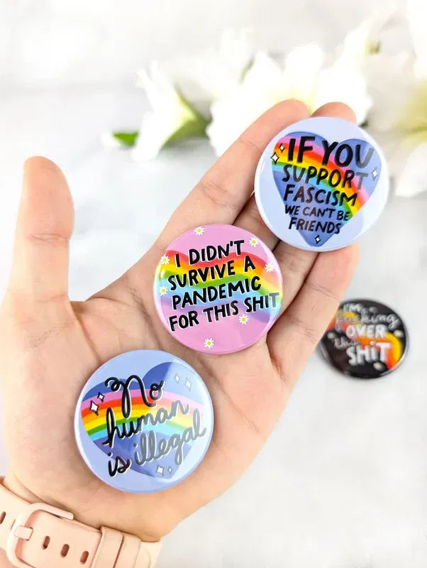 No Human Is Illegal Pinback Button