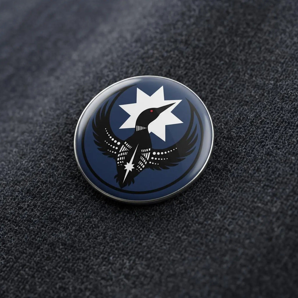 Minnesota Loon Statement Pin Button, Bold Graphic Design, Community Support Accessory