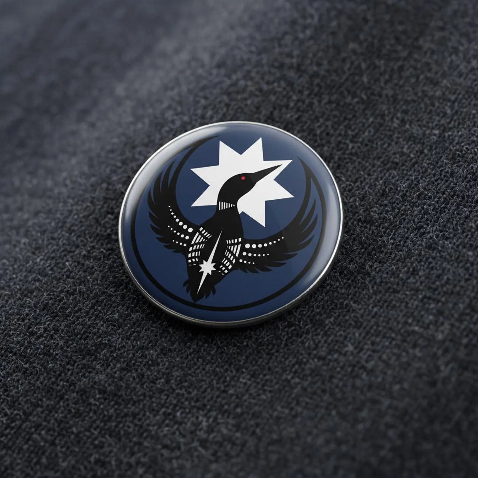 Minnesota Loon Statement Pin Button, Bold Graphic Design, Community Support Accessory