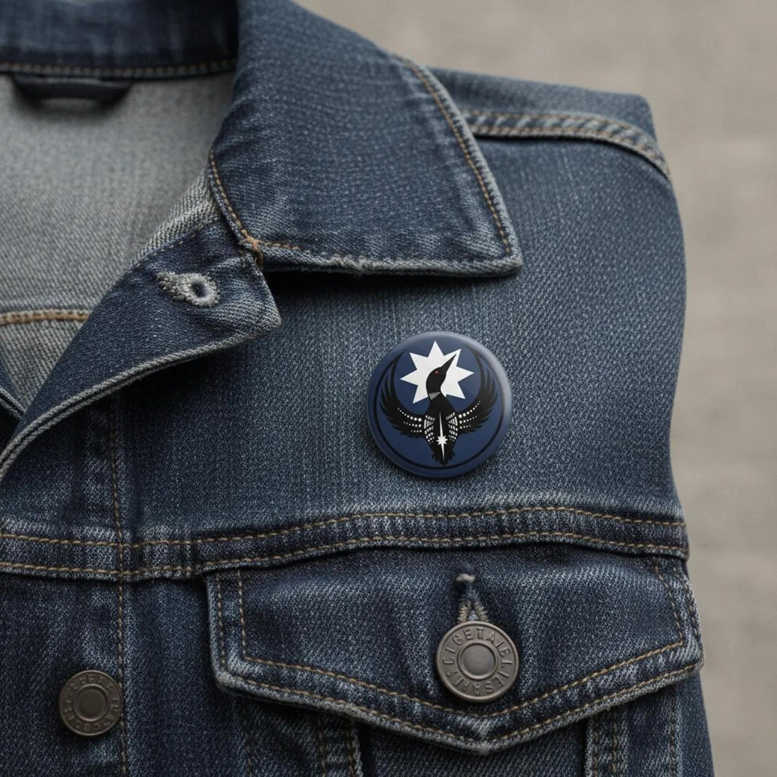 Minnesota Loon Statement Pin Button, Bold Graphic Design, Community Support Accessory