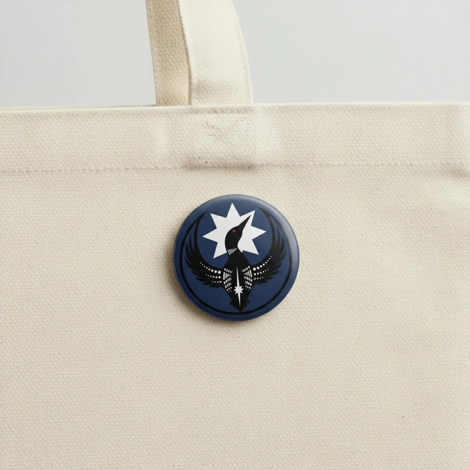 Minnesota Loon Statement Pin Button, Bold Graphic Design, Community Support Accessory