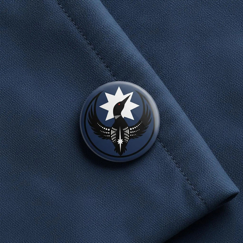 Minnesota Loon Statement Pin Button, Bold Graphic Design, Community Support Accessory