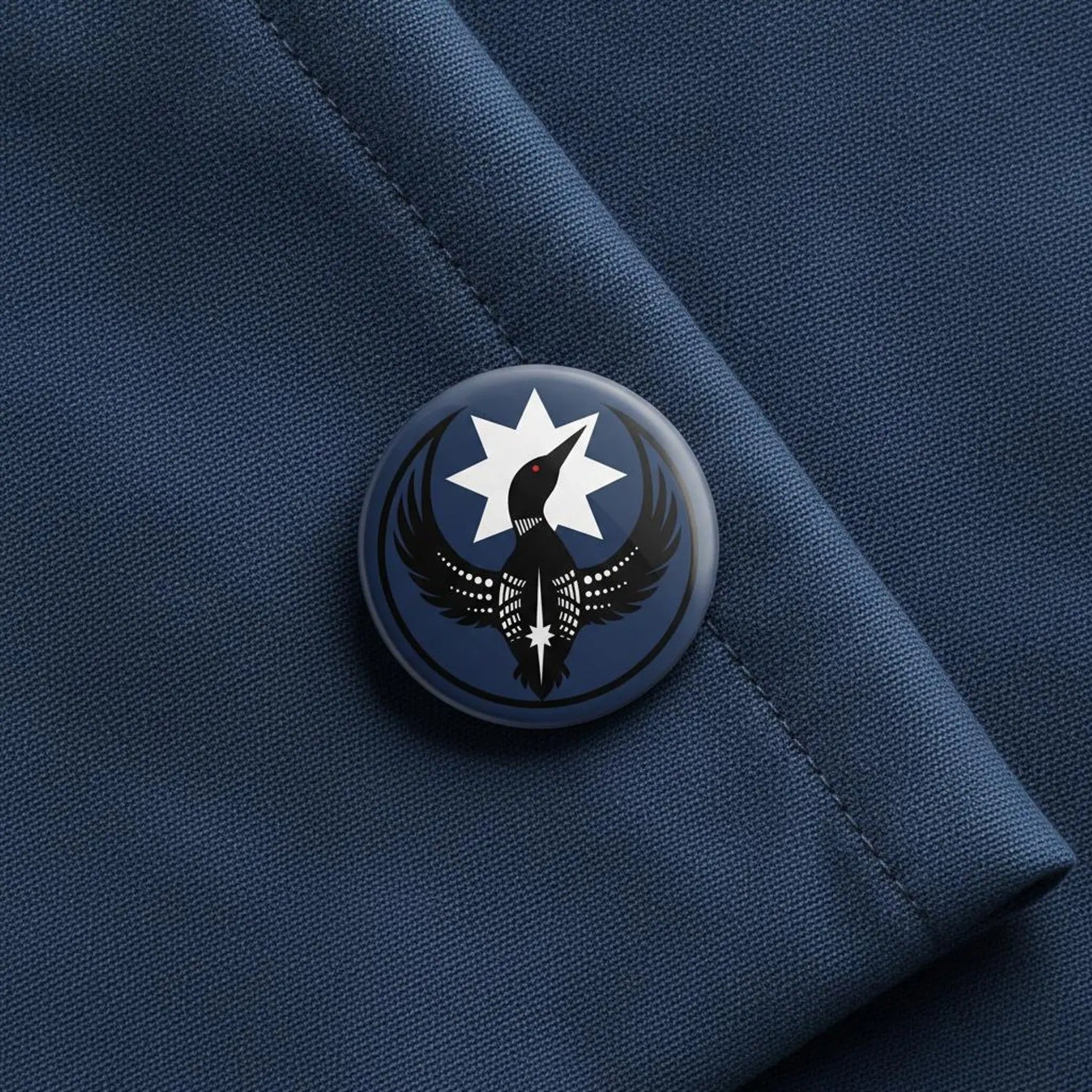 Minnesota Loon Statement Pin Button, Bold Graphic Design, Community Support Accessory