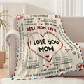 Best Mom Ever Blanket, Letter To Mom Blanket Soft, Gift For Mom